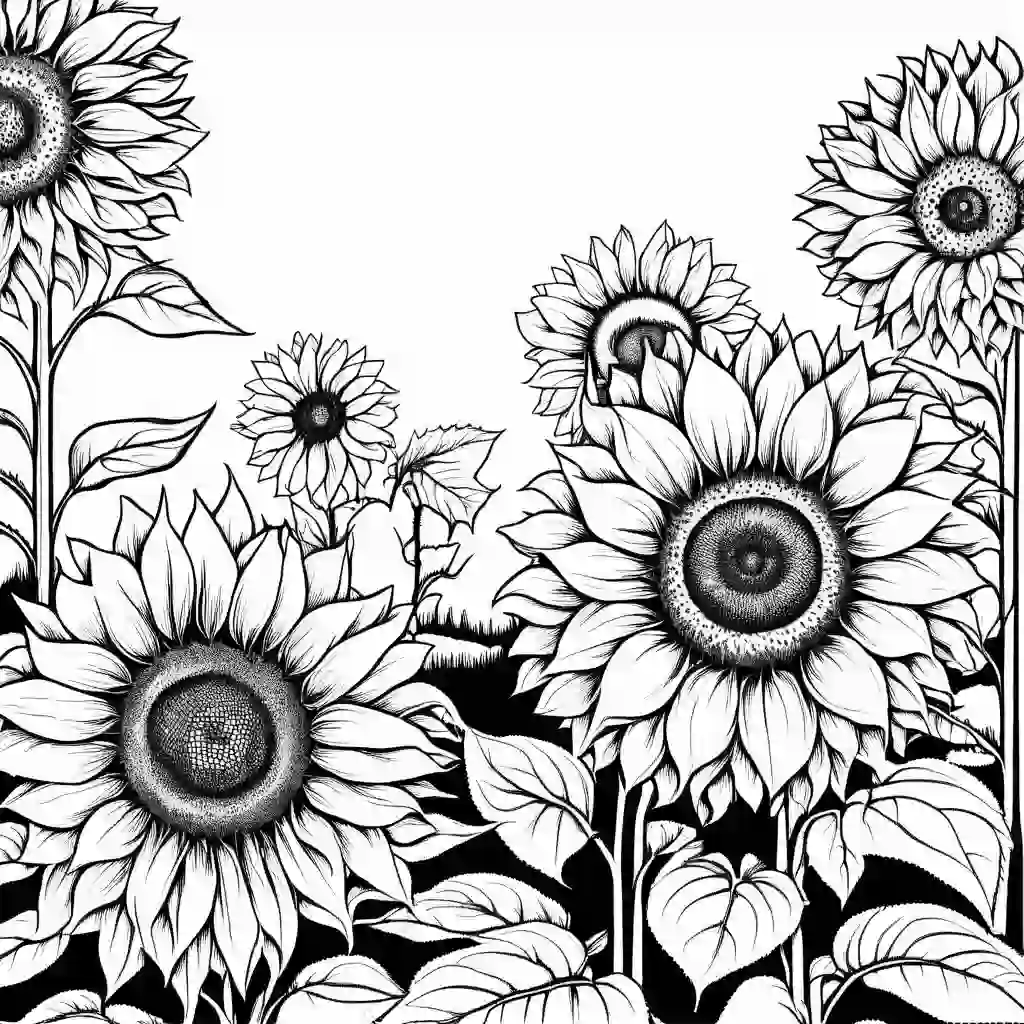 Sunflowers coloring pages